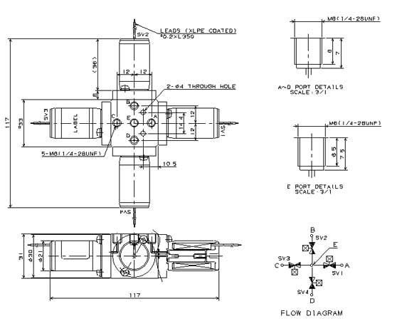 CTV-2-4MICUK Gradienten-Mischventil Abmessungen CTV-2-4MICUK Gradienten-Mischventil Abmessungen