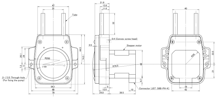 RP-M Abmessungen Schrittmotor-Version