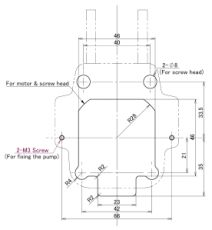 RP-M Befestigungsbohrungen Schrittmotor-Version