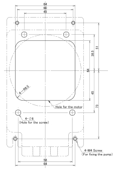 RP-WII Befestigungsbohrungen Schrittmotor