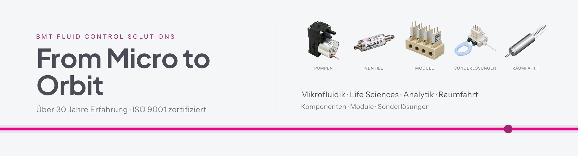 BMT Fluid Control Solutions – From Micro to Orbit